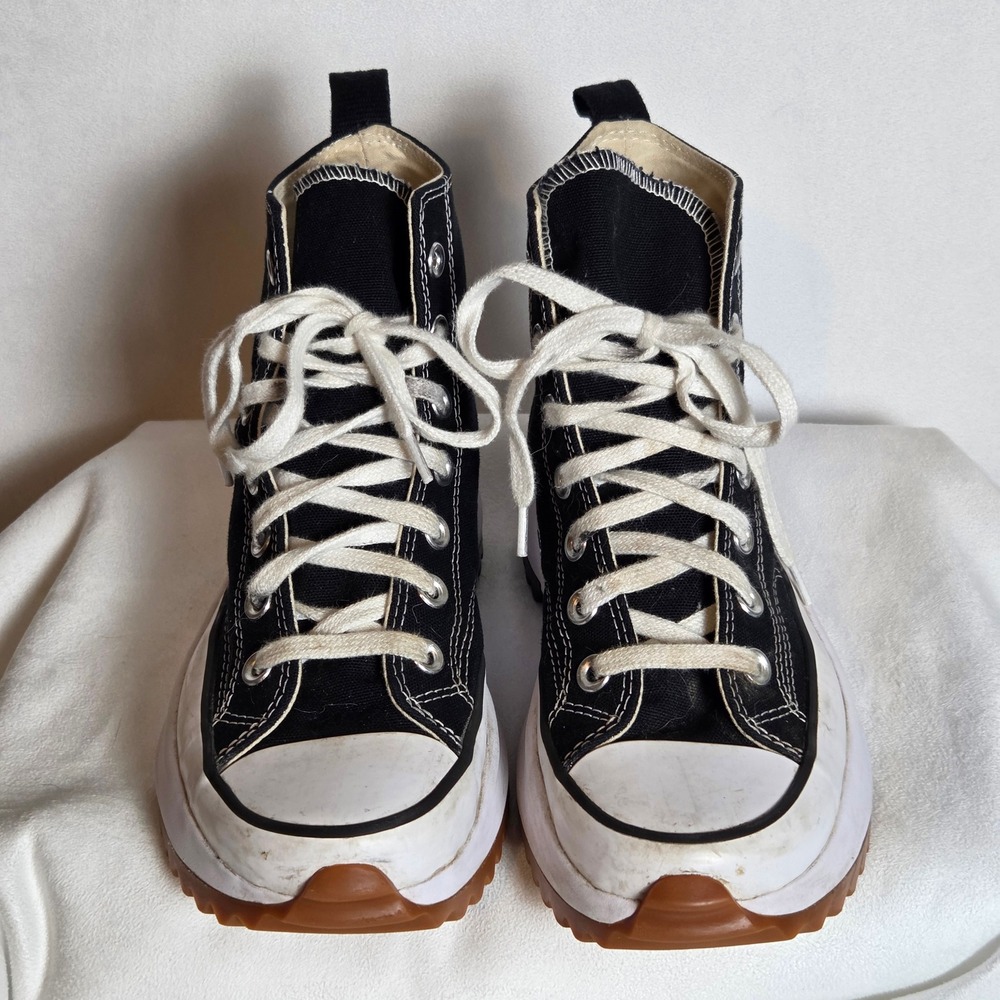 Converse Run Star Hike High Top Black White Platform Sneakers M 5.5 W 7 - Picture 3 of 11